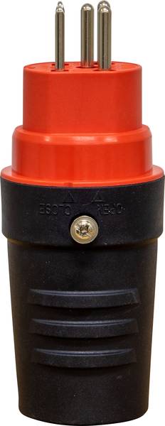 brennenstuhl Stecker T15, 230V/400V/10A, rot/schwarz, IP55<br>