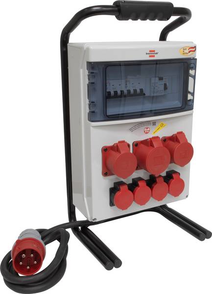 brennenstuhl Stromverteiler BSV 4/32 FI+LS, 1x CEE 400/32A, 2x CEE 400V/16A, 4x Steckdosen T25 (IP55) *CH*<br>