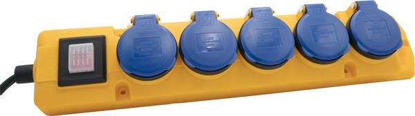 brennenstuhl Super-Solid Steckdosenverteiler 5x T13 Steckdosen, T13 Stecker, 3m H05RN-F 3G1,0 gelb/blau, IP55<br>