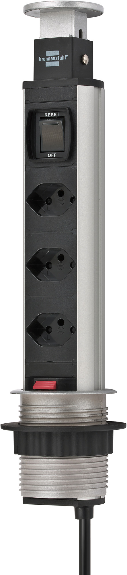 brennenstuhl Tower Power Tischsteckdosenleiste 3-fach 2m H05VV-F 3G1,5 *CH*<br>