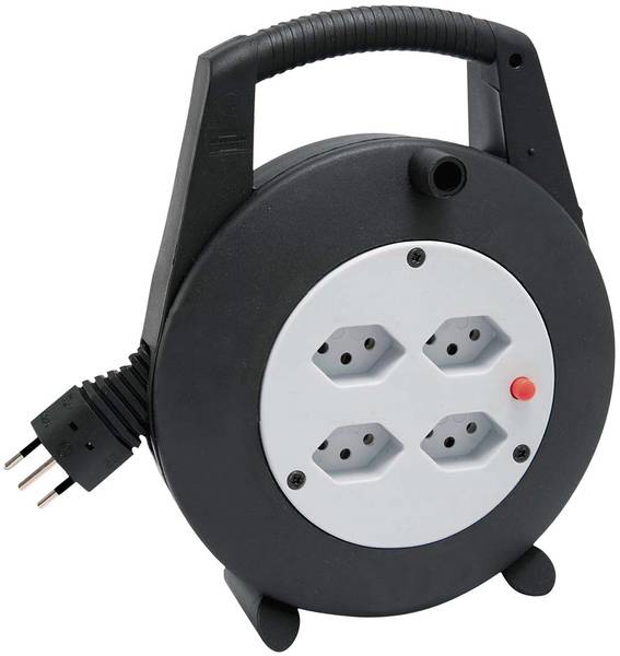 brennenstuhl Vario Line Kabelbox 4-fach Schwarz/Schwarz/Lichtgrau 5m H05VV-F 3G1,0 *CH*<br>