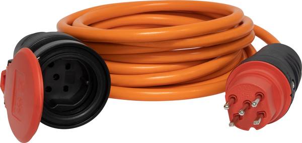 brennenstuhl Verlängerungskabel (Kunststoff), T15 Kupplung, T15 Stecker, Kabel 5m AT-N07V3V3-F 5G1,5 orange, CH Stecksystem IP55<br>