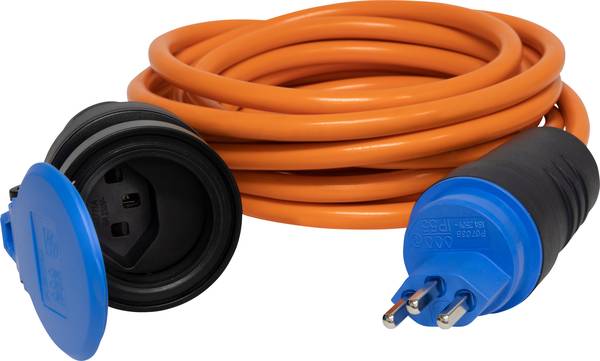 brennenstuhl Verlängerungskabel (Kunststoff), T23 Kupplung, T23 Stecker, Kabel 5m AT-N07V3V3-F 3G2,5 orange, CH Stecksystem IP55<br>