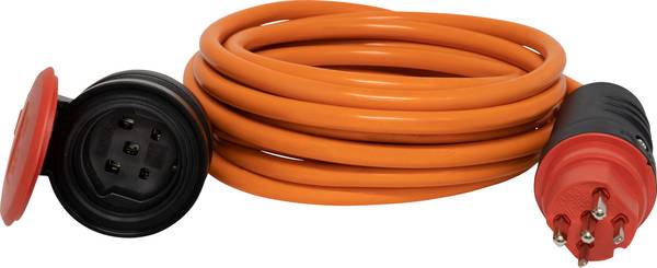 brennenstuhl Verlängerungskabel (Kunststoff), T25 Kupplung, T25 Stecker, Kabel 10m AT-N07V3V3-F 5G2.5 orange, CH Stecksystem IP5<br>