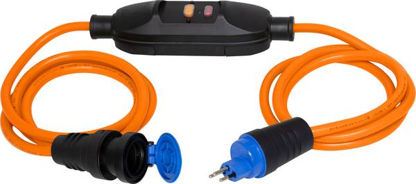 brennenstuhl Verlängerungsleitung mit FI, 1.5m+1.5m N07V3V3-F3G1.5 orange IP55 *CH*<br>