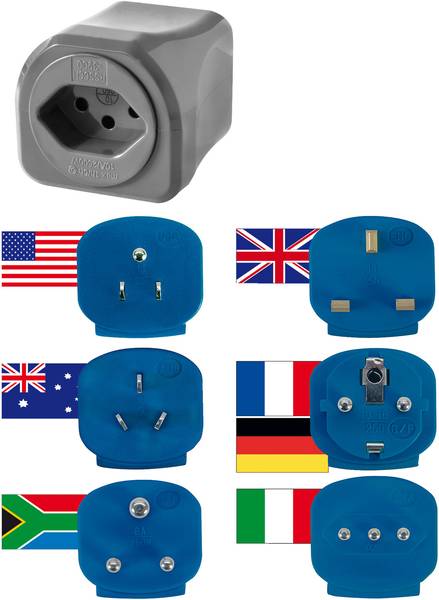 brennenstuhl Weltreisestecker mit 6-Adaptern mit 10A Sicherung,Blister verpackt *CH*<br>