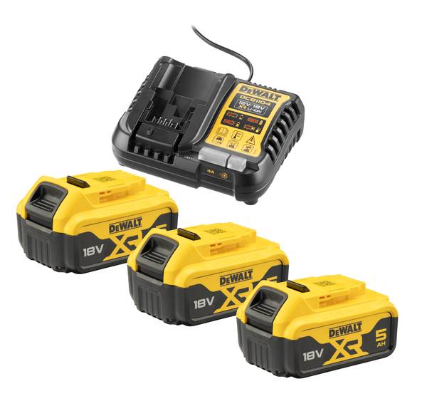 Dewalt DCB1104P3 Akku-Starterset, 3 x 18.0 V / 5.0 Ah und DCB1104<br>