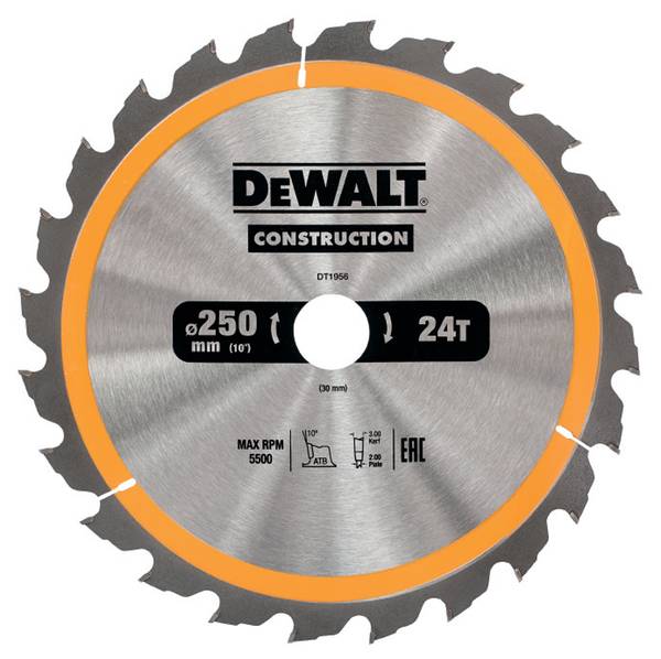 Dewalt DT1956 Kreissägeblatt, 250/30mm 24WZ<br>