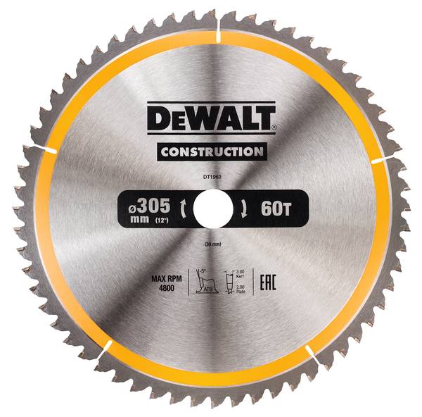 Dewalt DT1960 Kreissägeblatt, 305/30mm 60WZ<br>