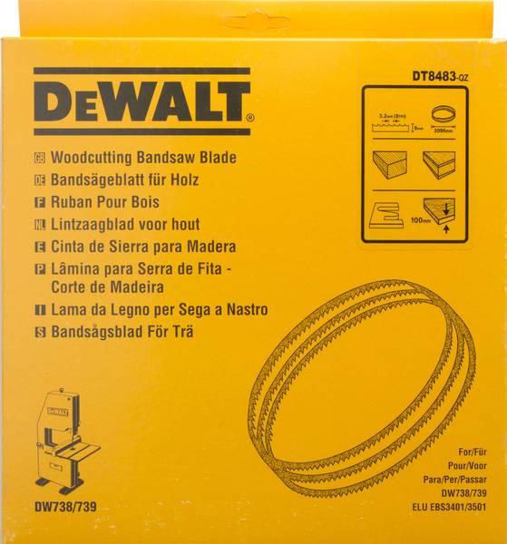 Dewalt DT8483 Bandsägeblatt, 2095 x 6 x 0,6 mm, 3,2 mm<br>