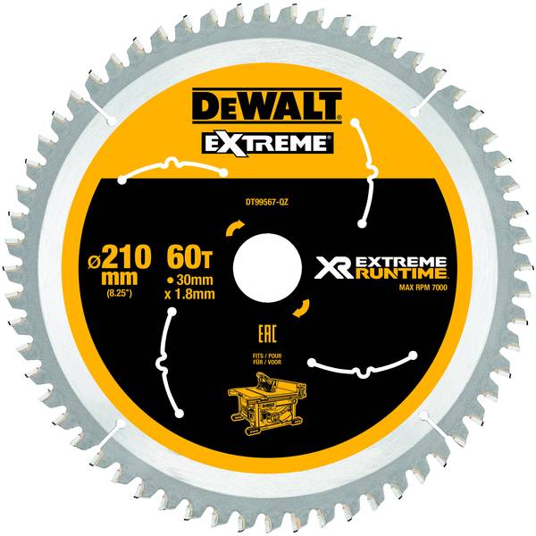 Dewalt DT99567 Kreissägeblatt, 210/30mm, 60WZ/FZ<br>