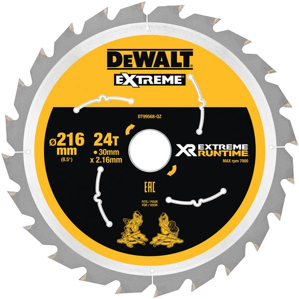 Dewalt DT99568 Kreissägeblatt, 216/30mm, 24WZ/FZ<br>