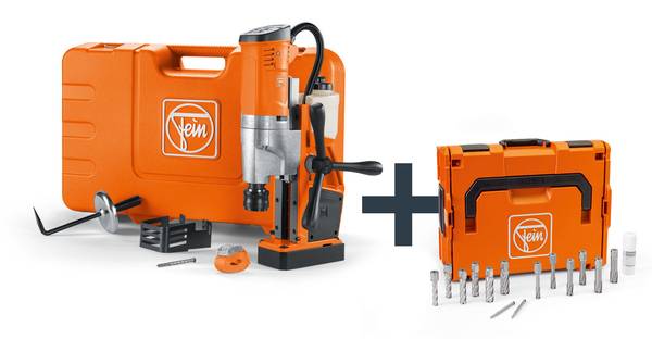 FEIN Universal-Magnet-Kernbohrmaschine bis 35 mm mit Anwenderset KBU 35 QW Structural Steel-Set 3/4 in Weldon<br>