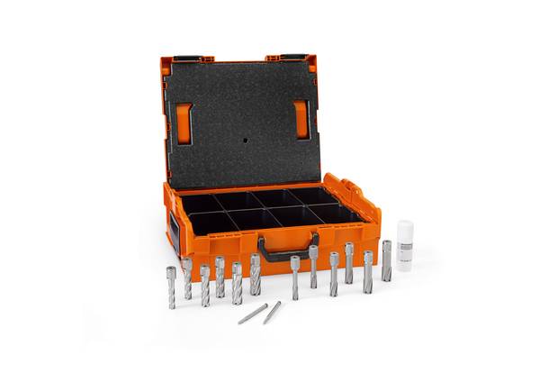 FEIN Universal-Magnet-Kernbohrmaschine bis 35 mm mit Anwenderset KBU 35 QW Structural Steel-Set 3/4 in Weldon<br>
