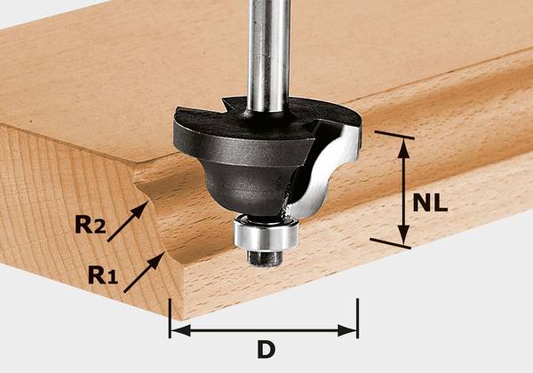 Festool Doppelradienfräser HW S8 D31,7/R4/R4<br>