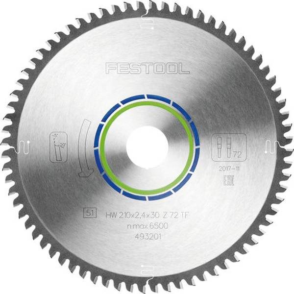 Festool Kreissägeblatt ALUMINIUM/PLASTICS HW 210x2,4x30 TF72<br>