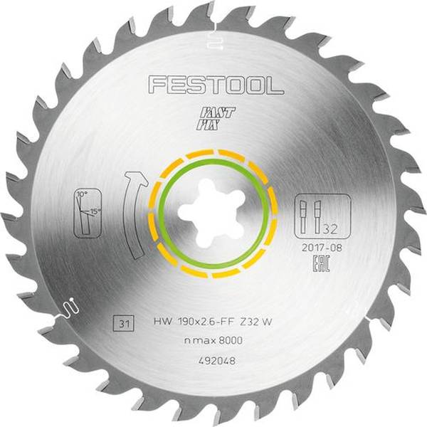 Festool Kreissägeblatt WOOD UNIVERSAL HW 190x2,6 FF W32<br>