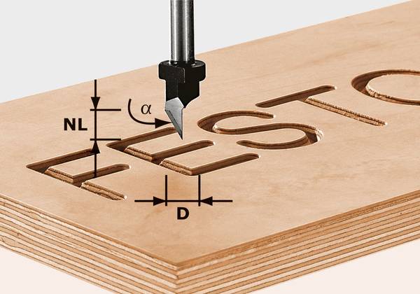 Festool Schriftenfräser HS S8 D11/60°<br>