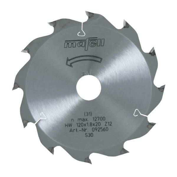 Mafell Sägeblatt-HM, 120 x 1,2/1,8 x 20 mm, Z 12, WZ<br>