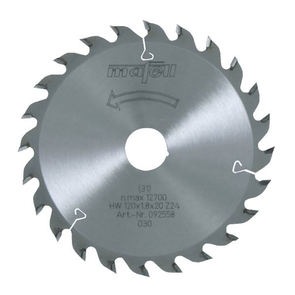 Mafell Sägeblatt-HM, 120 x 1,2/1,8 x 20 mm, Z 24, WZ<br>