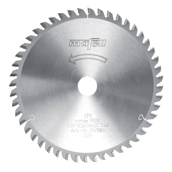 Mafell Sägeblatt-HM 162 x 1,2 / 1,8 x 20 mm, Z 48, WZ<br>