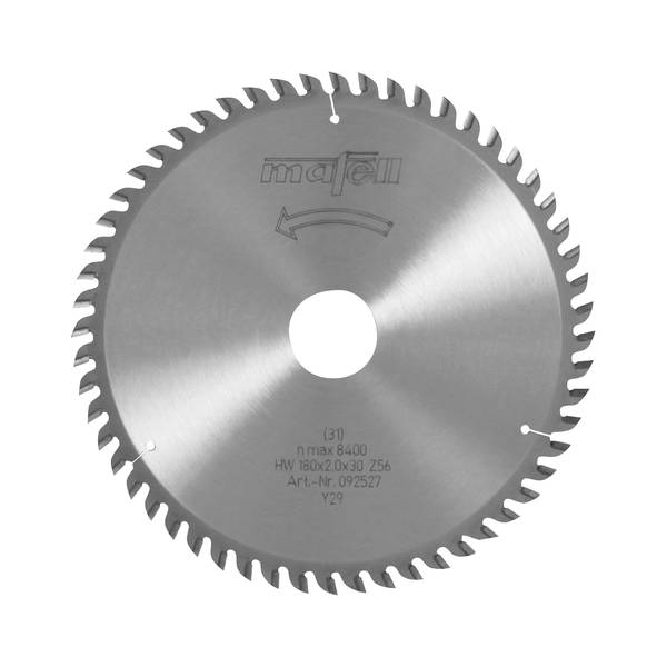 Mafell Sägeblatt-HM, 180 x 1,2/2,0 x 30 mm, Z 56, WZ<br>