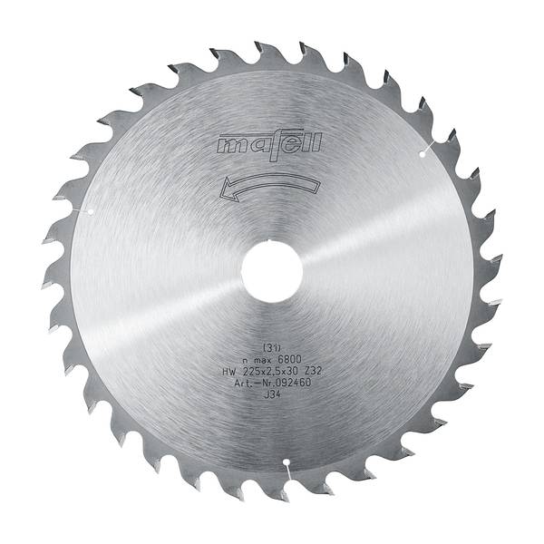Mafell Sägeblatt-HM, 225 x 1,8/2,5 x 30 mm, Z 32, WZ<br>