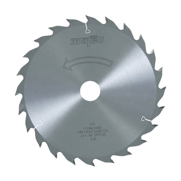 Mafell Sägeblatt-HM, 230 x 1,8/2,5 x 30 mm, Z 24, WZ<br>