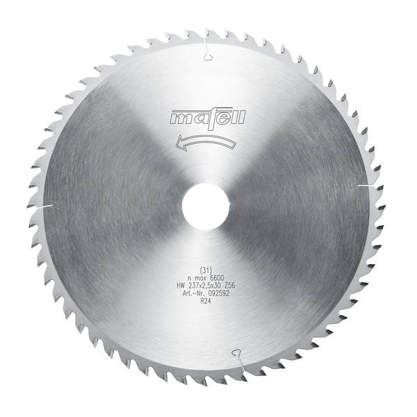 Mafell Sägeblatt-HM, 237 x 1,8/2,5 x 30 mm, Z 56, WZ<br>