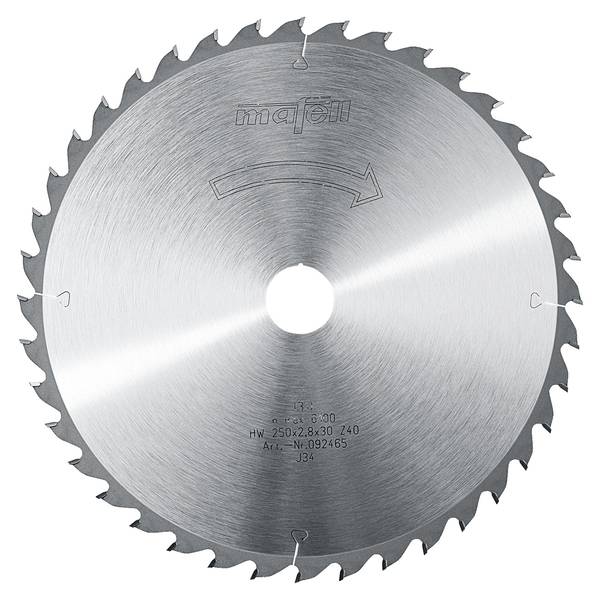 Mafell Sägeblatt-HM, 250 x 1,8/2,8 x 30 mm, Z 40, WZ<br>