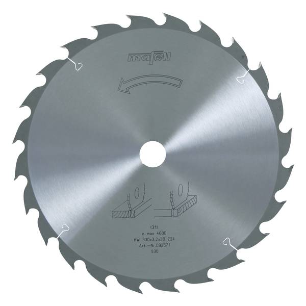 Mafell Sägeblatt-HM, 330 x 2,2/3,2 x 30 mm, Z 24, WZ<br>