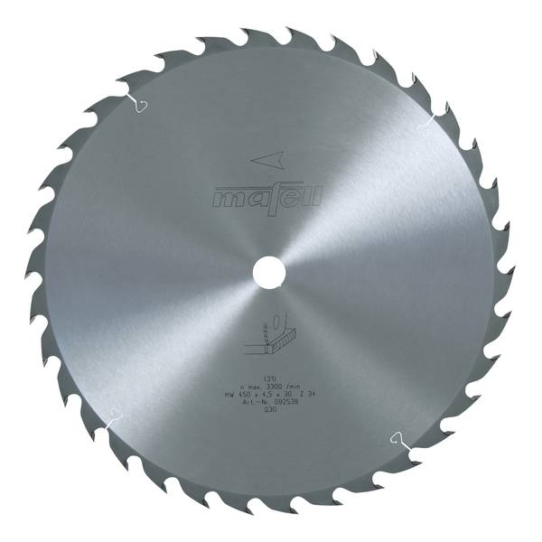 Mafell Sägeblatt-HM, 450 x 2,5/4,5 x 30 mm, Z 34, WZ<br>