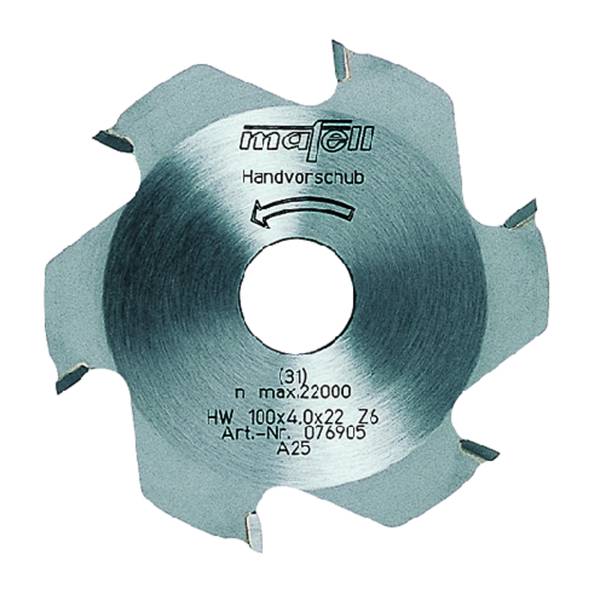 Mafell Scheibenfräser, 100 x 4 x 22 mm, Z 6, hartmetallbestückt<br>