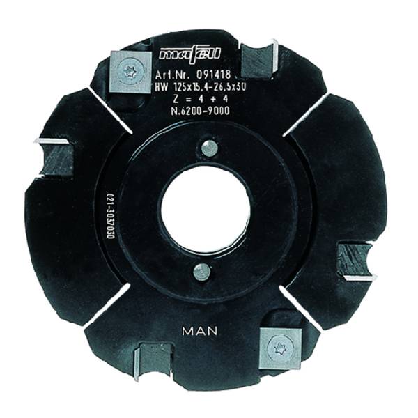 Mafell Wendeplatten-Verstellnuter, hartmetallbestückt, Ø 125 x 15,4 - 26,5 x 30 mm<br>