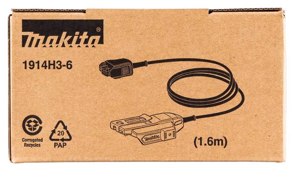 Makita 1914H3-6 Akku-Adapter mit Kabel 1,6 m<br>