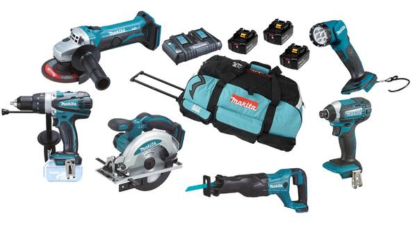Makita DLX6104TX2 SET 5 Akku-Maschinen und Lampe<br>