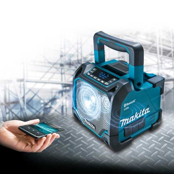 Makita DMR202 Akku-Baustellen-Lautsprecher 18V/12V/AC<br>