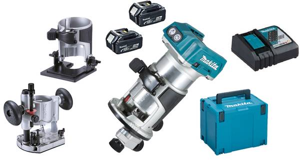 Makita DRT50TJX11 SET 18V Einhandfräse und Kantenfräse<br>