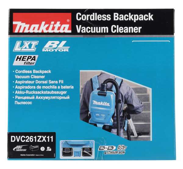 Makita DVC261ZX11 Akku-Rucksackstaubsauger 18V<br>