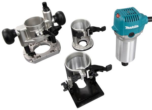 Makita RT0702CX2J SET Elektrische Einhandfräse und Kantenfräse<br>