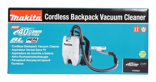 Makita VC008GZ Akku-Rucksackstaubsauger 40V<br>