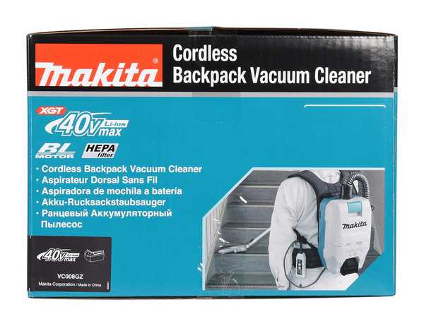 Makita VC008GZ Akku-Rucksackstaubsauger 40V<br>