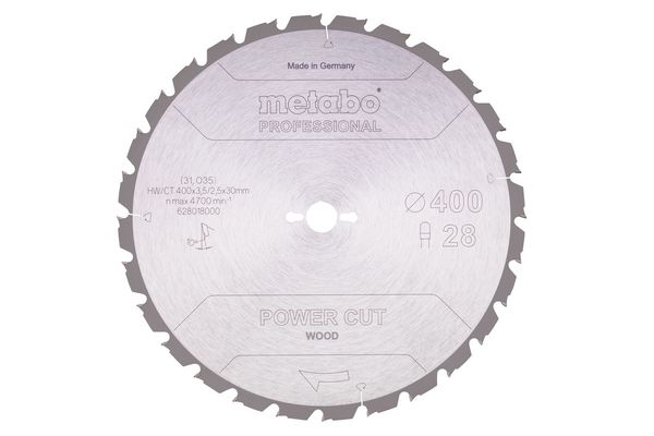 Sägeblatt "power cut wood - professional", 400x30, Z28 FZ/FA 10°<br>