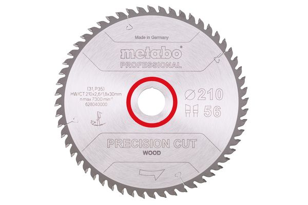 Sägeblatt "precision cut wood - professional", 210x30, Z56 WZ 10°<br>