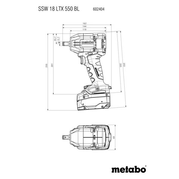 Metabo SSW 18 LTX 550 BL Akku-Schlagschrauber 1/2" <br>