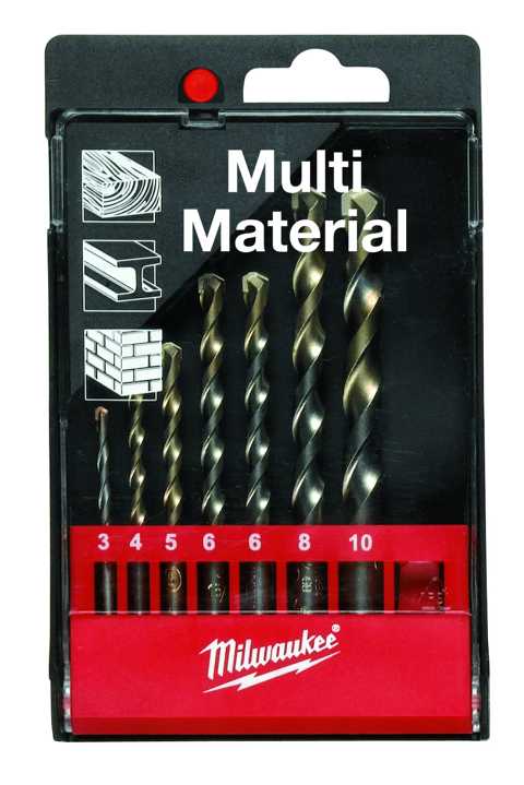 Multimaterial Rundschaftbohrerkassette 7-teilig<br>