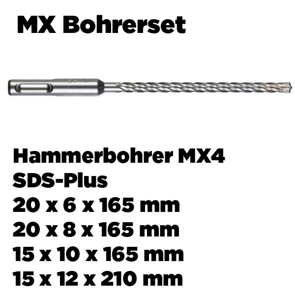Milwaukee MX-Bohrerset MX4 SDS-Plus <br>