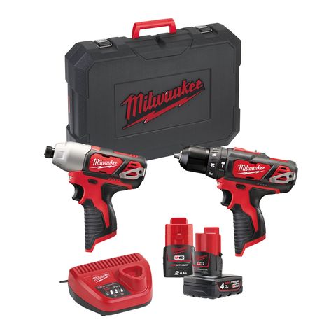 Milwaukee M12BPP2B-421C Akku-Maschinenset<br>