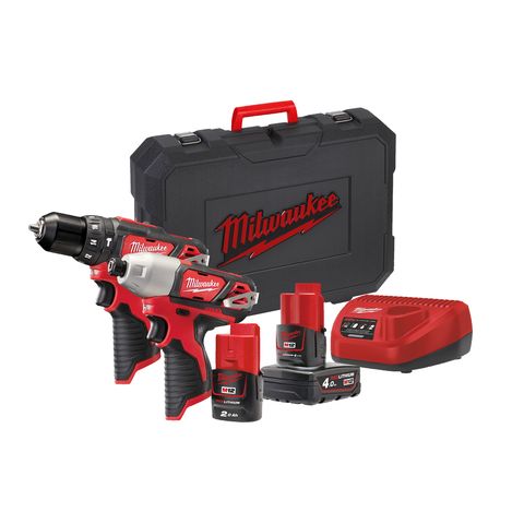 Milwaukee M12BPP2B-421C Akku-Maschinenset<br>