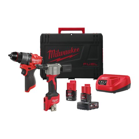 Milwaukee M12FPP2D2-422X Akku-Maschinenset<br>